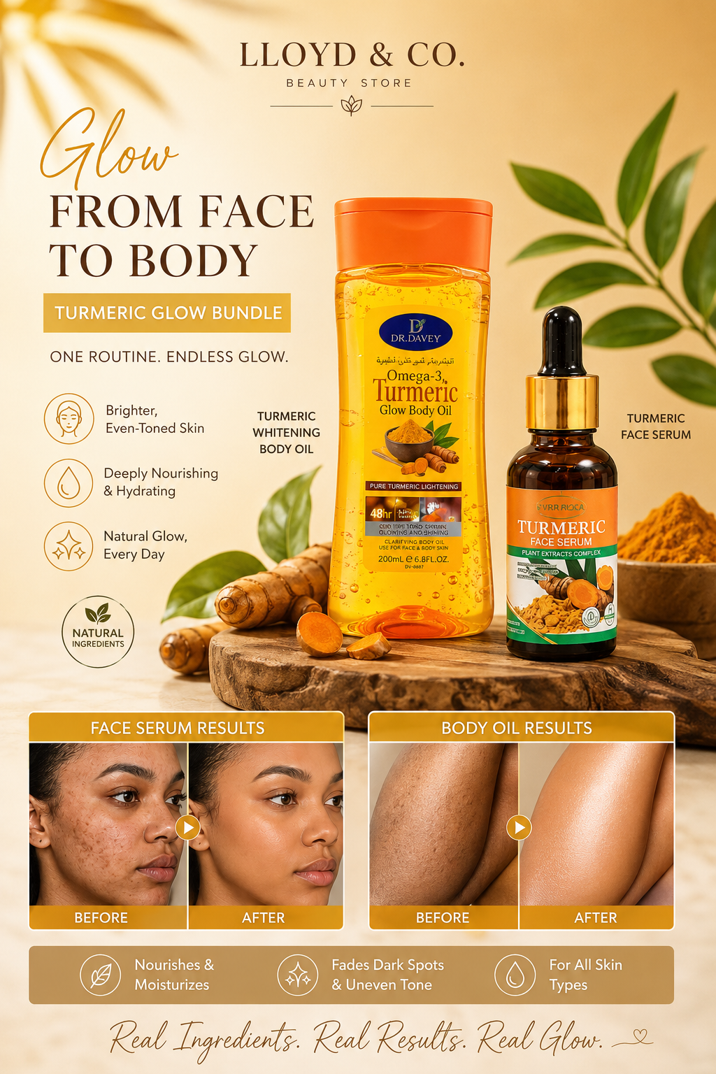 ✨ Lloyd & Co. Turmeric Glow Bundle – Face & Body Transformation